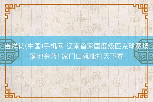 吉祥访(中国)手机网 辽南首家国度级匹克球赛场落地金普! 家门口就能打天下赛