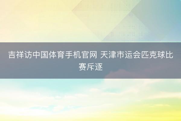 吉祥访中国体育手机官网 天津市运会匹克球比赛斥逐