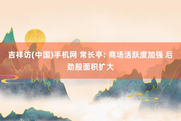 吉祥访(中国)手机网 常长亭: 商场活跃度加强 后劲股面积扩大